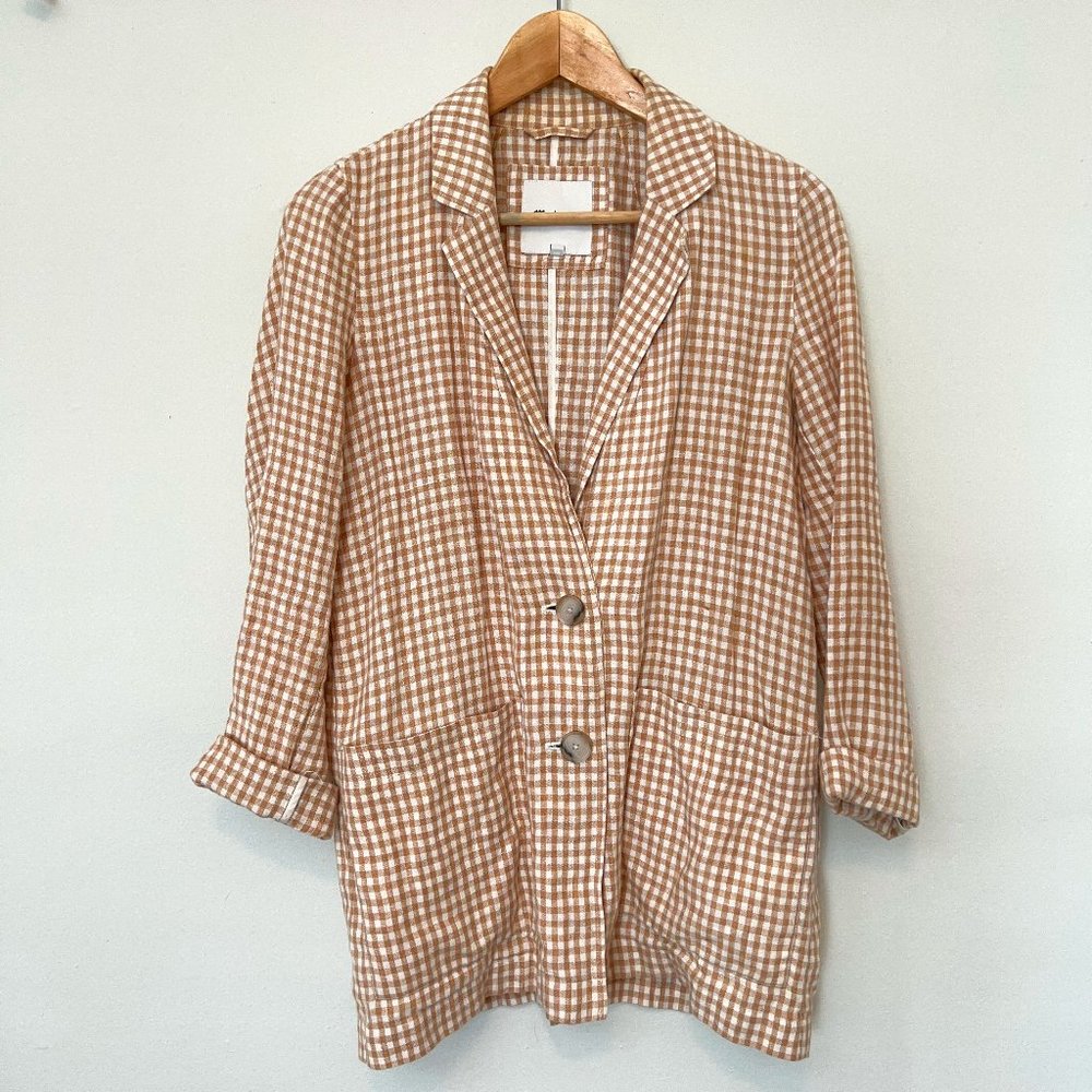 Linen Dorset Blazer in Gingham Check